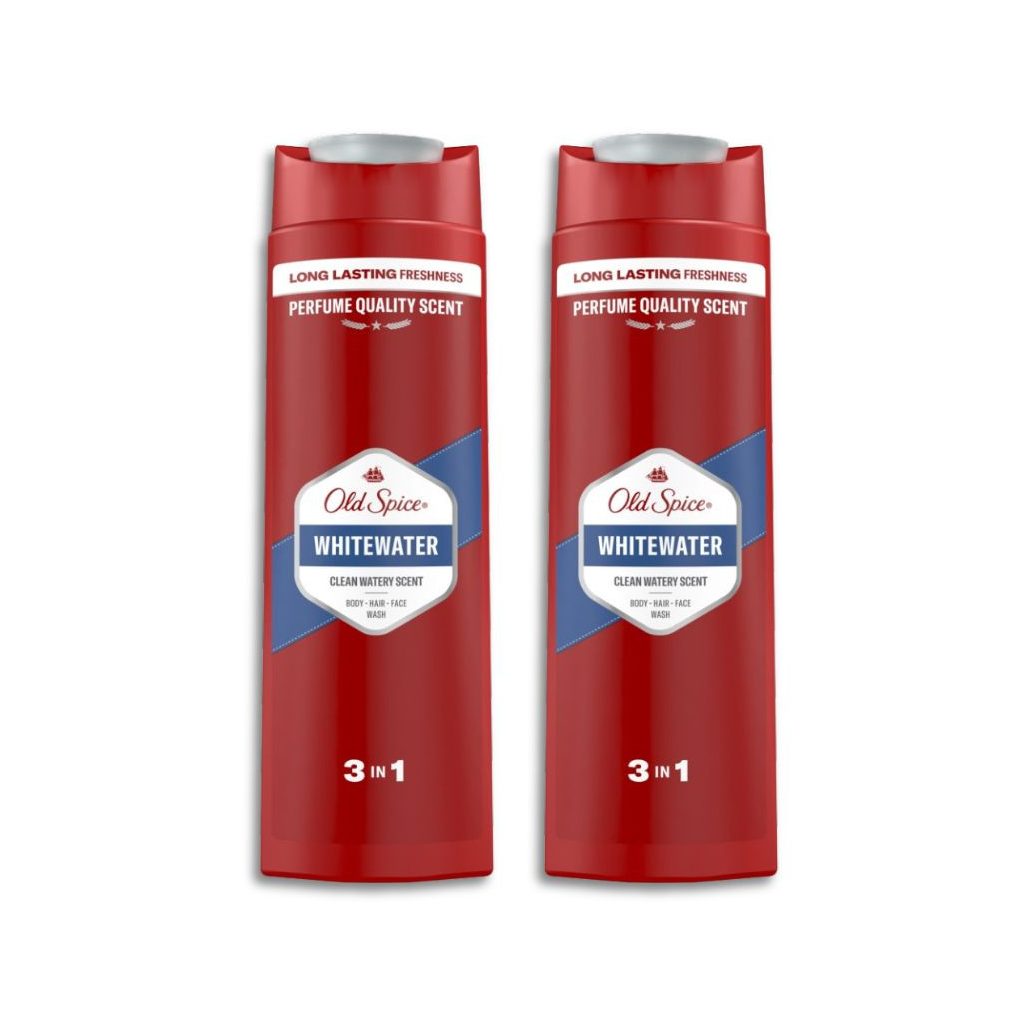 Old Spice WhiteWater 3 az 1-ben tusfürdő és sampon férfiaknak (2x400 ml)
