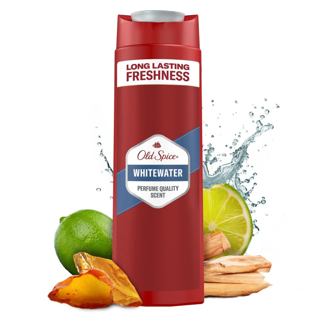 Old Spice WhiteWater 3 az 1-ben tusfürdő és sampon férfiaknak (2x400 ml)