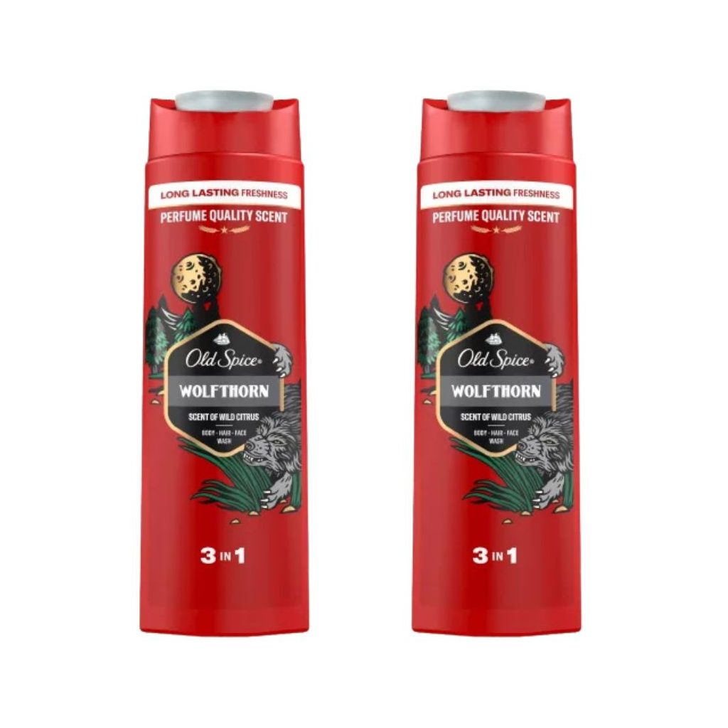 Old Spice WolfThorn 3 az 1-ben tusfürdő és sampon (2x400 ml)