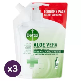   Dettol pumpás folyékony szappan utántöltő, Aloe Vera (3x500 ml)
