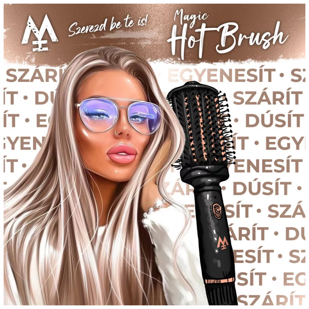 3 havi Magic Hair Biotin Bomb gumivitamin kúra + 1 db Magic Hair Hot Brush meleglevegős hajformázó csomag