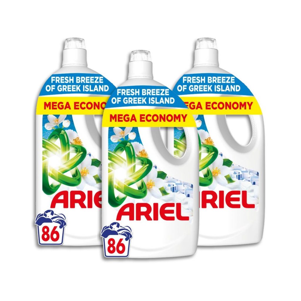 INGYENES SZÁLLÍTÁS - Ariel Greek Island folyékony mosószer 3x3,87 liter (258 mosás)