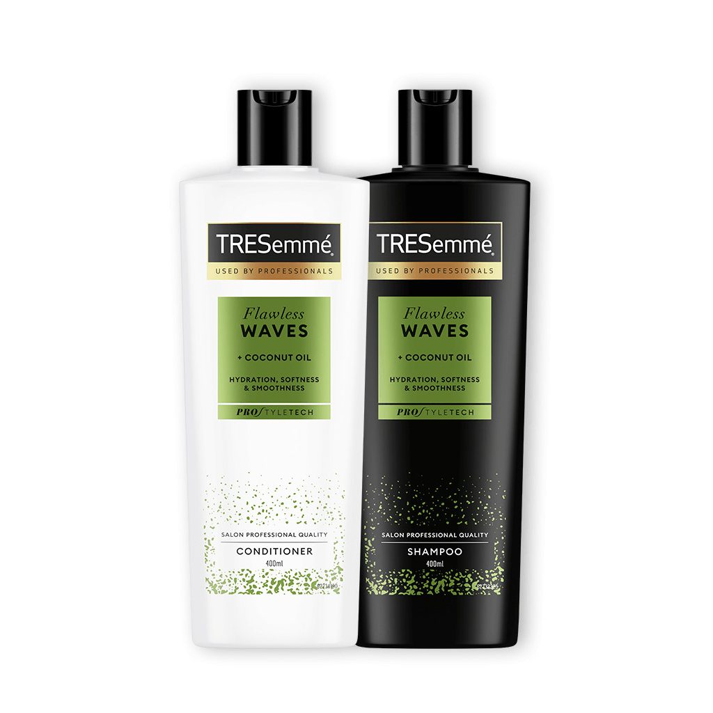 TRESemmé Flawless Waves hullámos és göndör hajra sampon (400 ml) + balzsam (400 ml)