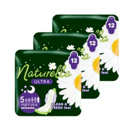   Naturella Ultra Night Plus egészségügyi szárnyas betét, 5-ös méret (3x12 db)
