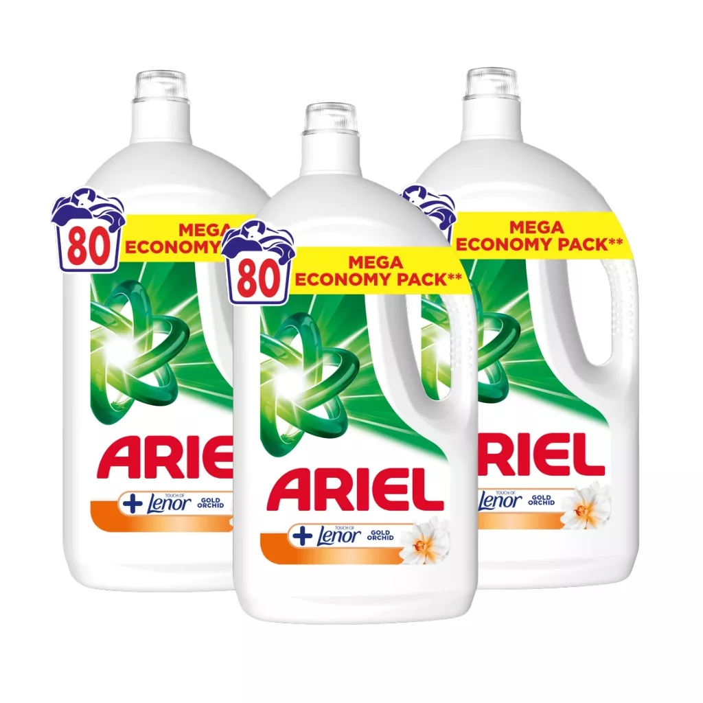 INGYENES SZÁLLÍTÁS - Ariel Touch of Lenor Gold Orchid folyékony mosószer 3x3,6 liter (240 mosás)