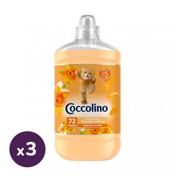 Coccolino Orange Rush öblítő 3x1800 ml (216 mosás)