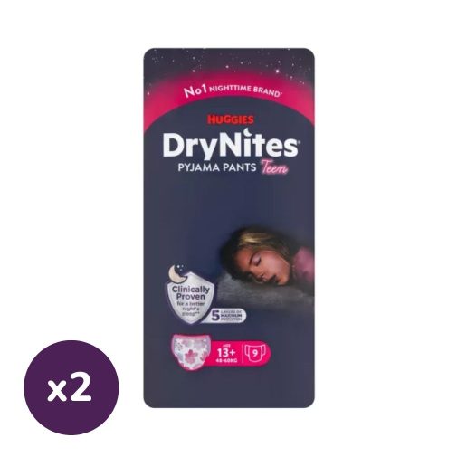 Huggies Drynites éjszakai pelenka, 13+ éves korú lányoknak 48-60 kg, 18 db
