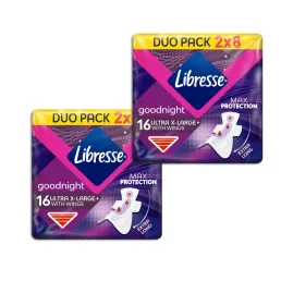   Libresse Ultra Goodnight Extra Large Wings Duo egészségügyi betét (4x8 db)