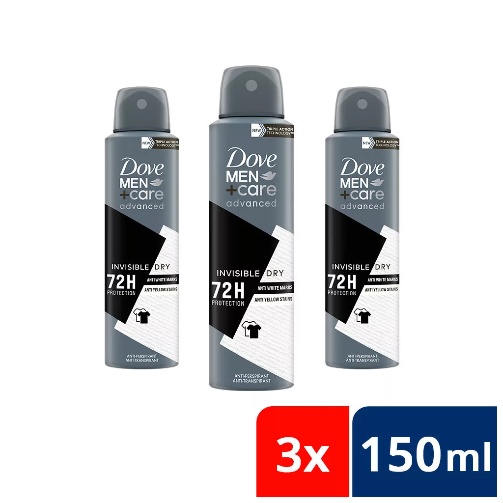 Dove Men+Care izzadásgátló Invisible Dry (3x150 ml) + AJÁNDÉK Hajpánt