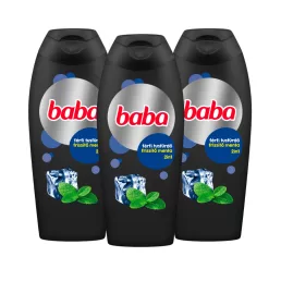 Baba 2in1 frissítő menta férfi tusfürdő (3x400 ml)