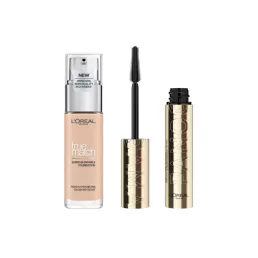   L'Oréal Paris True Match alapozó 1.R/1.C Rose Ivory (30 ml) + Panorama szempillaspirál Black (10,5 ml) csomag