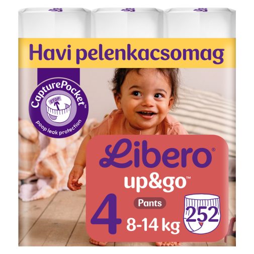 Libero Up&Go 4 bugyipelenka, 8-14 kg, 252 db + ajándék toalettpapír