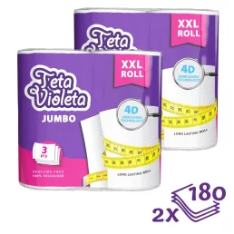   Violeta Jumbo XXL háztartási papírtörlő prémium 2 tekercs (2x2x90 lap)