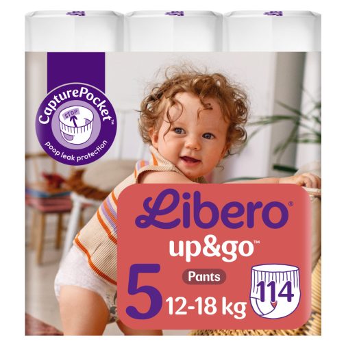 Libero Up&Go 5 bugyipelenka, 12-18 kg, 114 db + ajándék toalettpapír