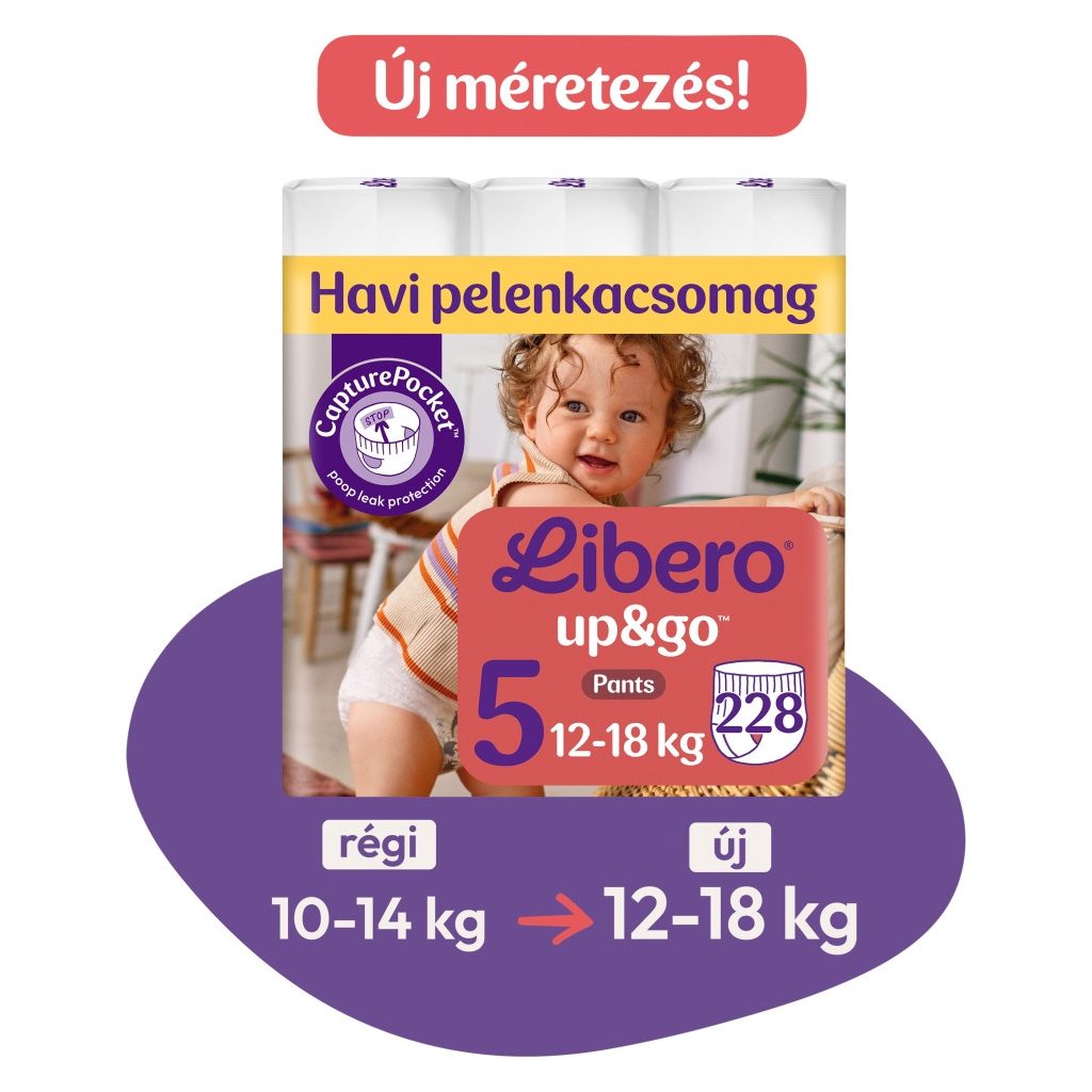 Libero Up&Go 5 bugyipelenka, 12-18 kg, 228 db