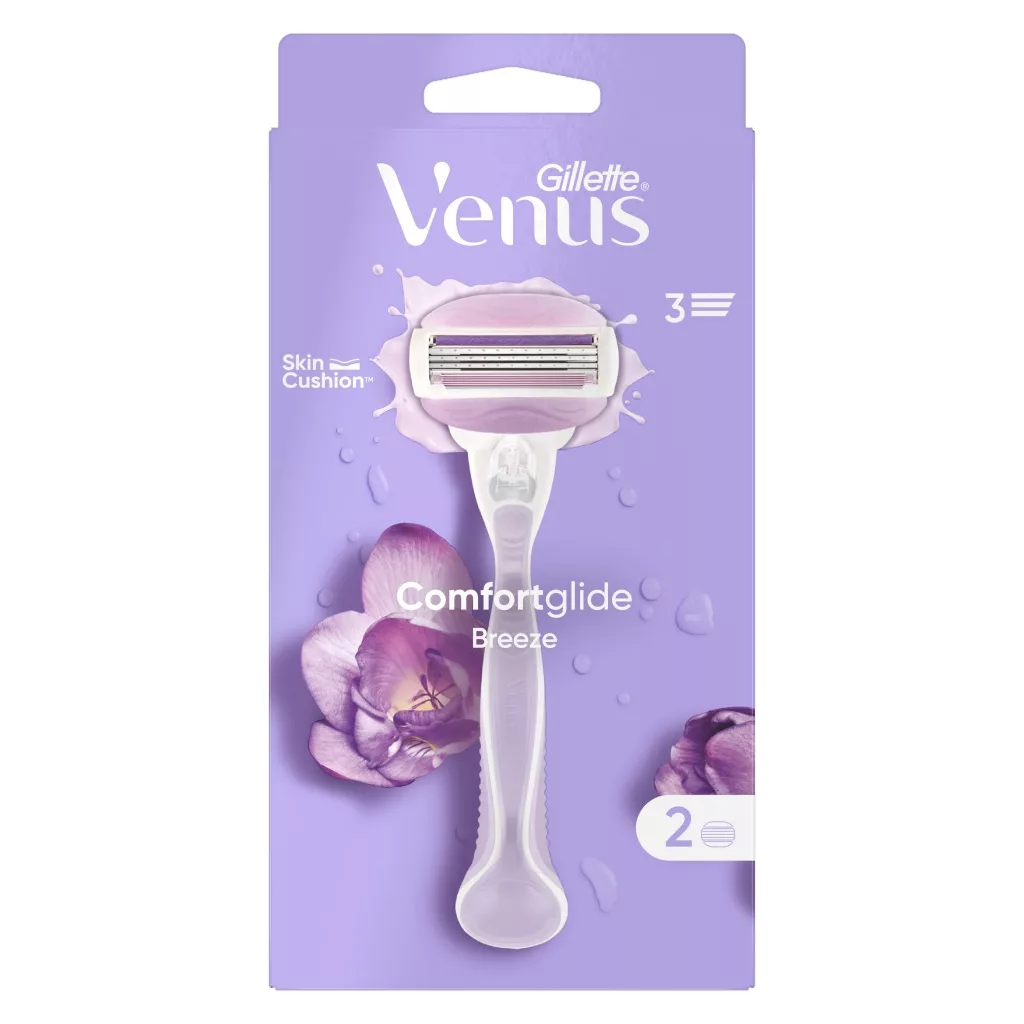 Gillette Venus ComfortGlide Breeze női borotva + borotvabetét (2 db)