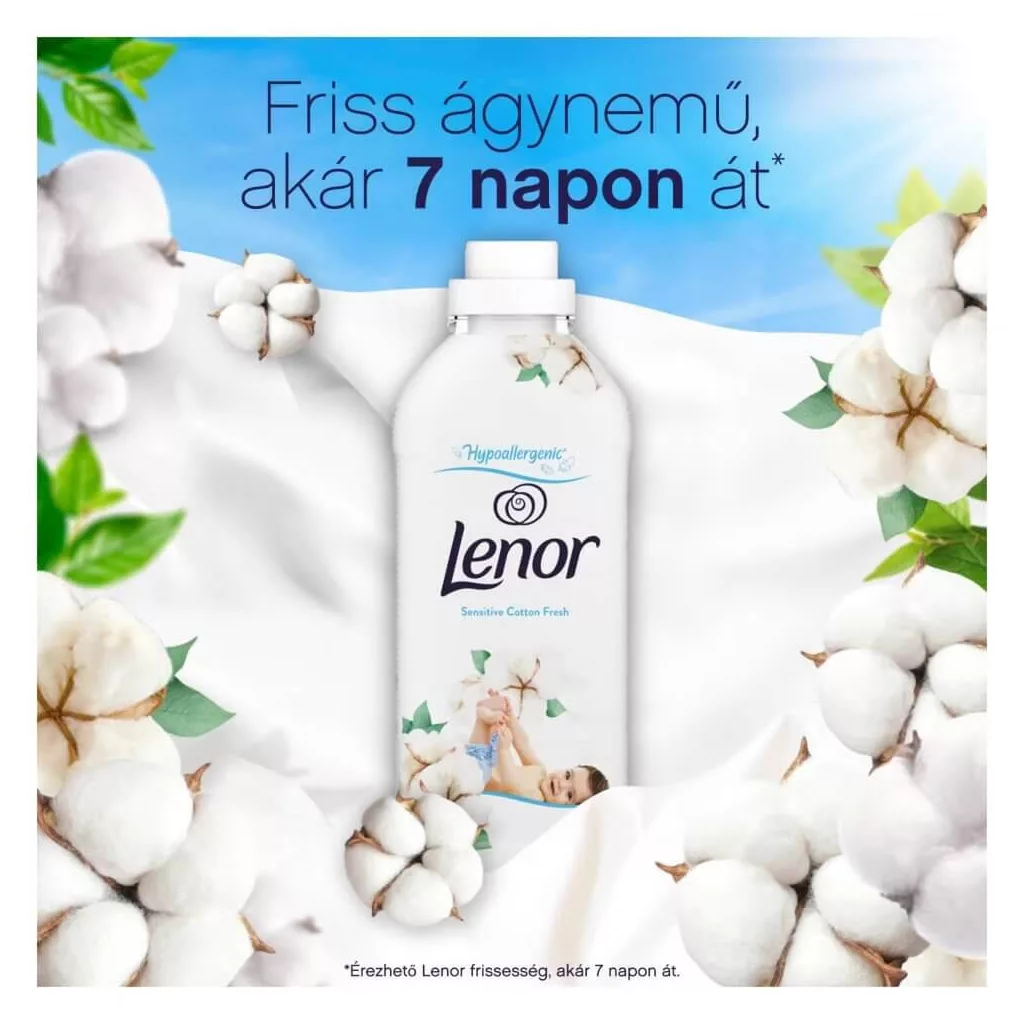 Lenor Sensitive Cotton Fresh textilöblítő 8x1,2 liter (384 mosás)