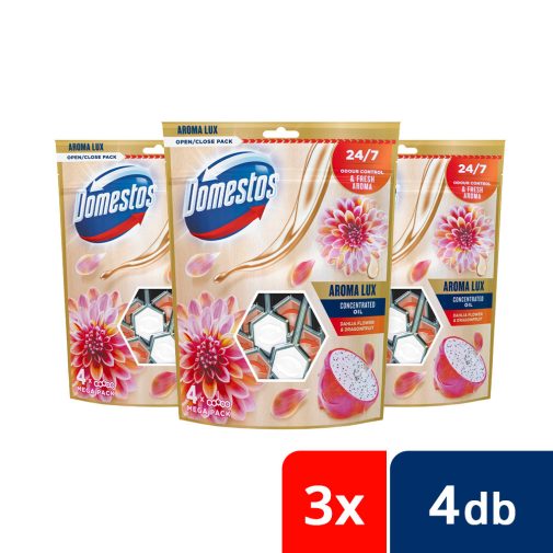 Domestos Aroma Lux WC-frissítő rúd, dahlia flower & dragonfruit (12x55 g)