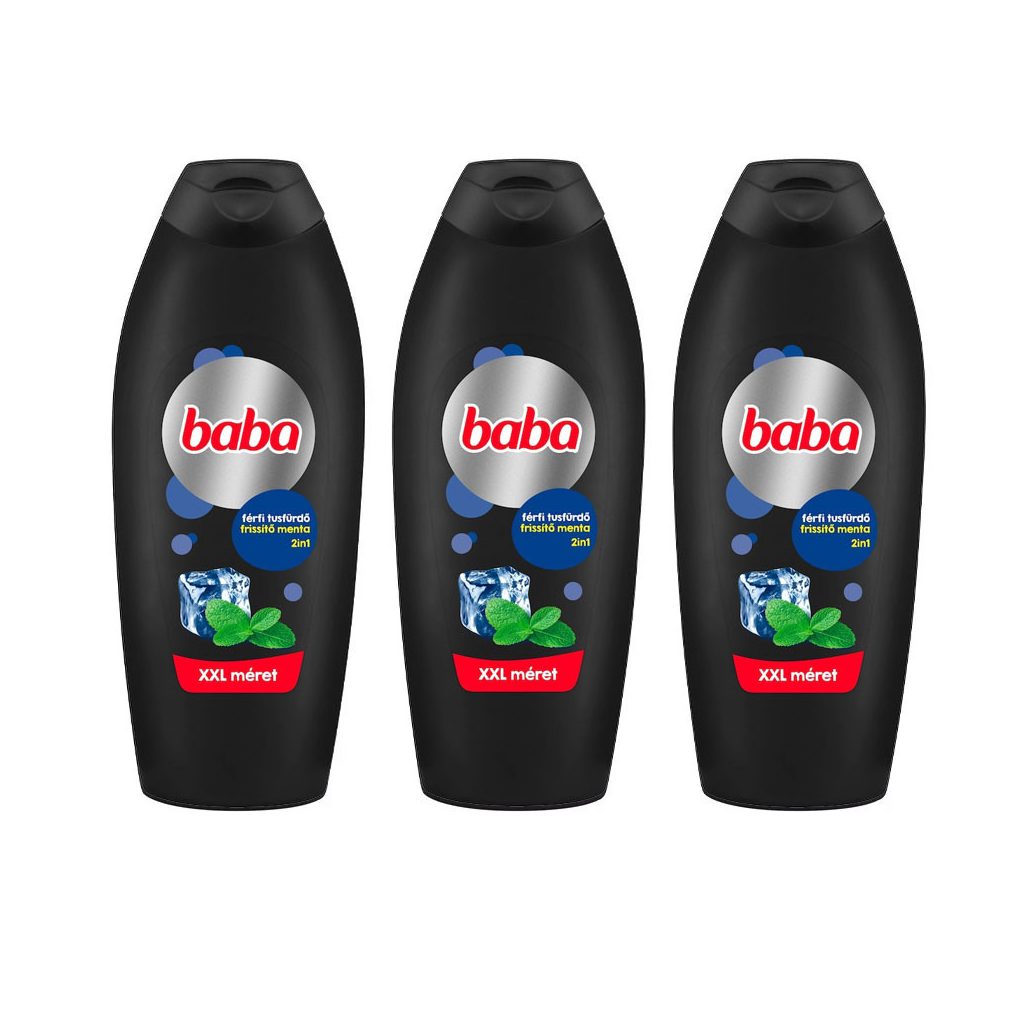 Baba férfi tusfürdő mentával 3x750 ml