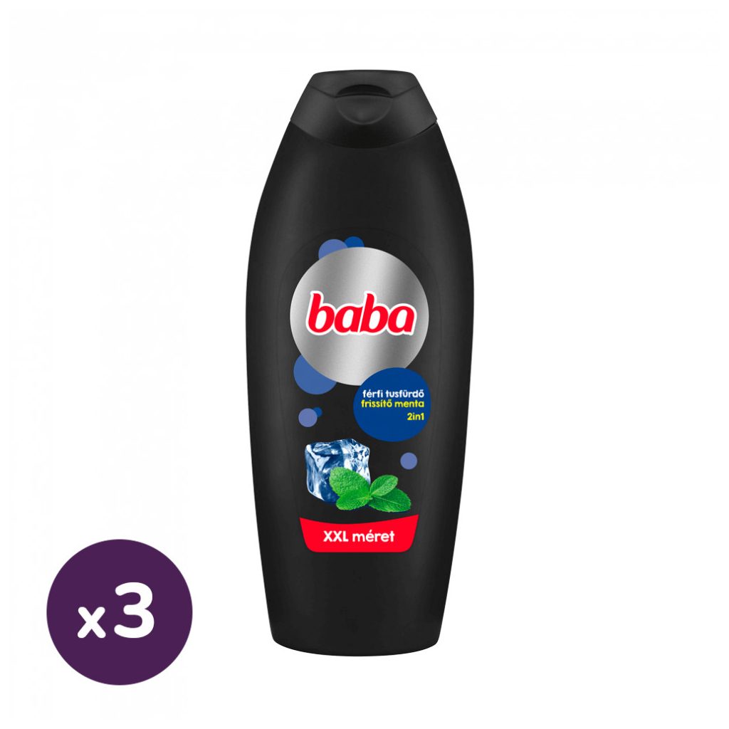 Baba férfi tusfürdő mentával 3x750 ml