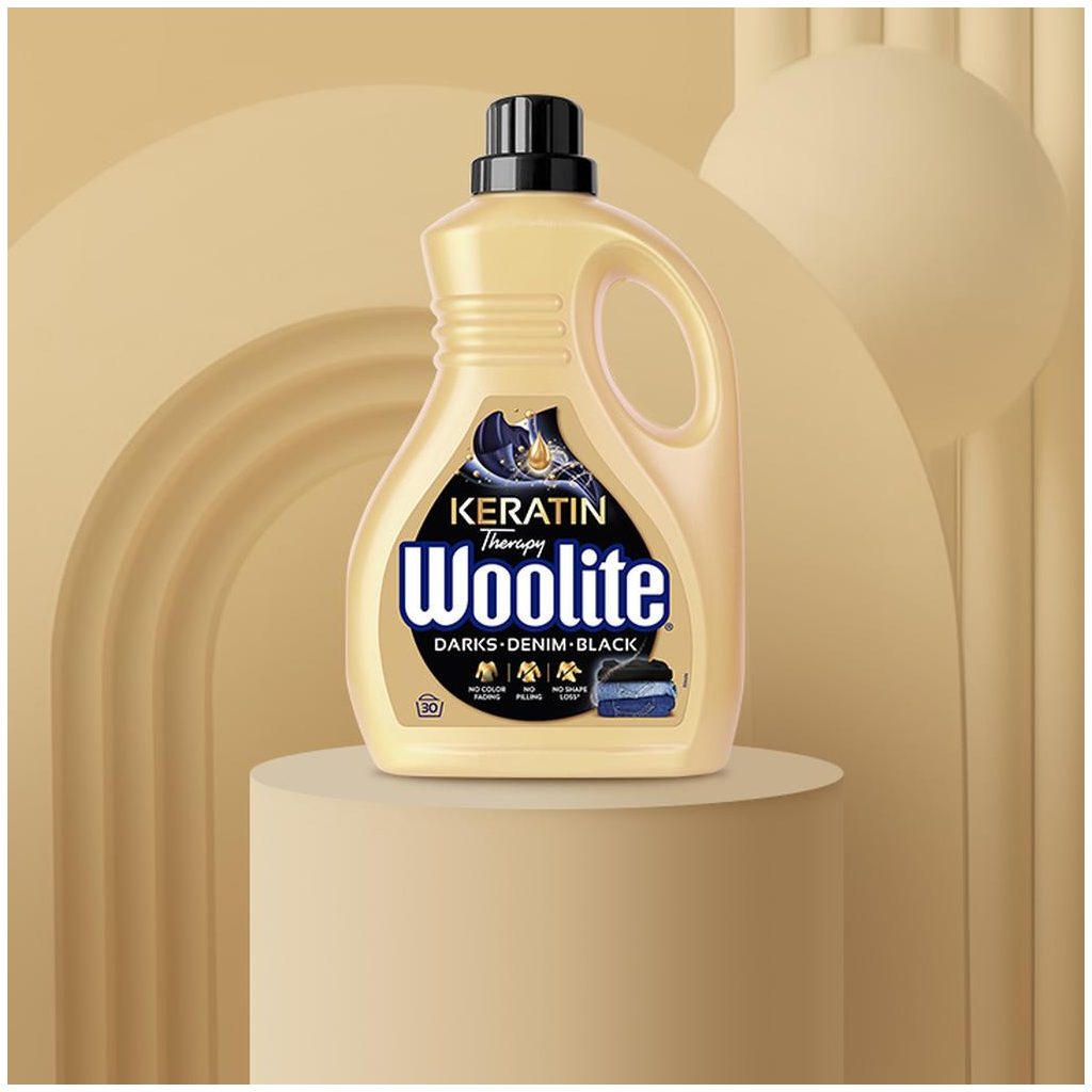 Woolite Keratin Therapy mosószer sötét ruhákhoz 3x2,7 liter (135 mosás)