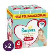   Pampers Premium Care Pants bugyipelenka 4, 9-15 kg HAVI PELENKACSOMAG 228 db