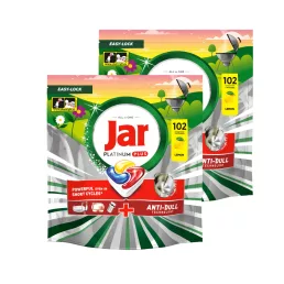   Jar Platinum Plus All in One Mosogatókapszula Lemon (2x102 db) + AJÁNDÉK Jar Power Spray