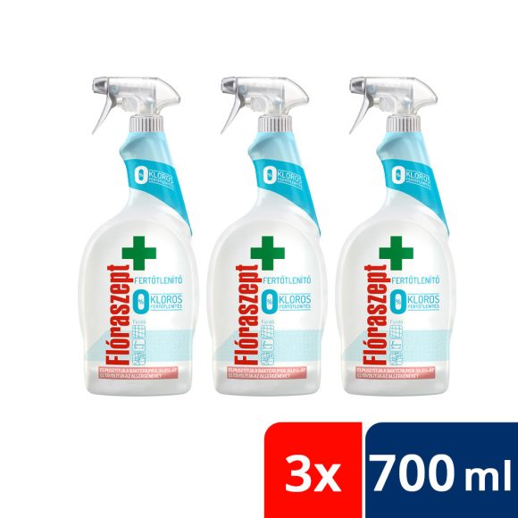 Flóraszept 0% klóros fürdőszobai fertőtlenítő spray 3x700 ml