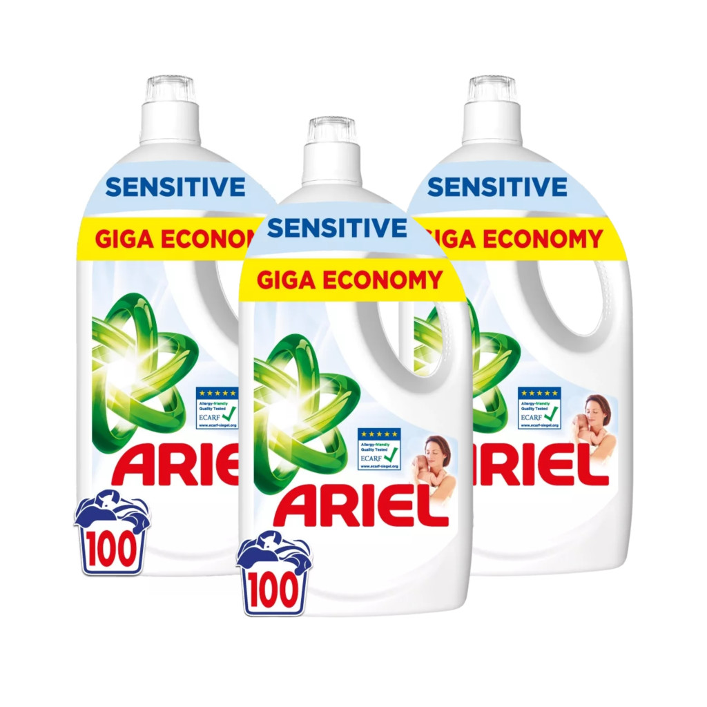 INGYENES SZÁLLÍTÁS - Ariel Sensitive Skin folyékony mosószer 3x4,5 liter (300 mosás)