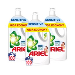   INGYENES SZÁLLÍTÁS - Ariel Sensitive Skin folyékony mosószer 3x4,5 liter (300 mosás)