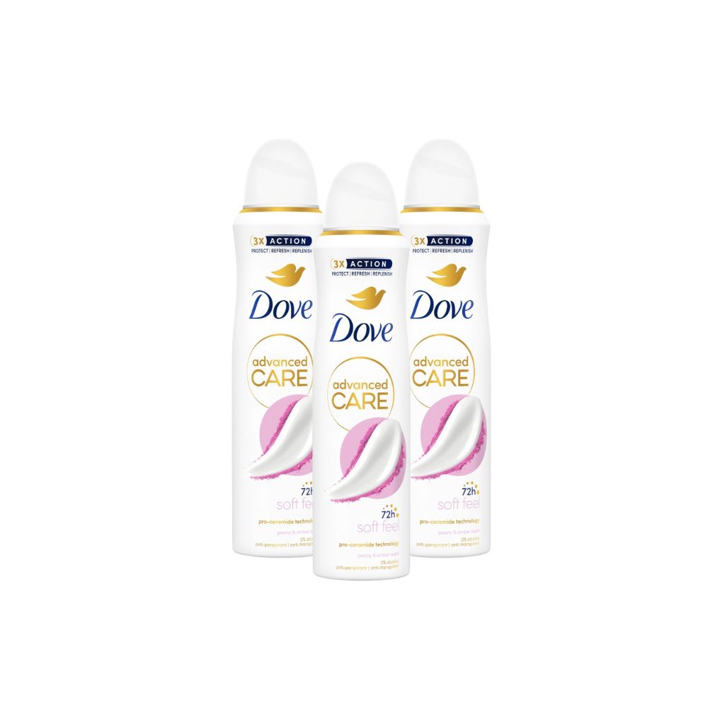 Dove Advanced Care Soft-Feel izzadásgátló (3x150 ml)