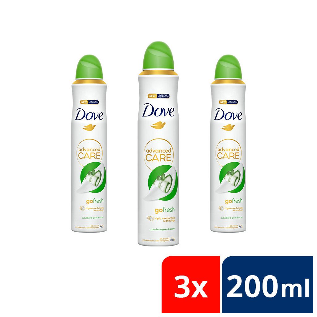 Dove Go Fresh uborka és zöld tea izzadásgátló aeroszol (3x200 ml)