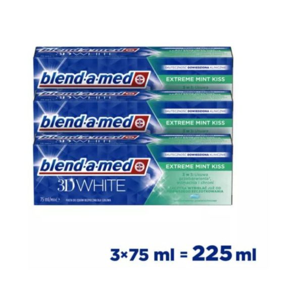 Blend-a-med 3D White Extreme Mint Kiss fogkrém 3x75 ml