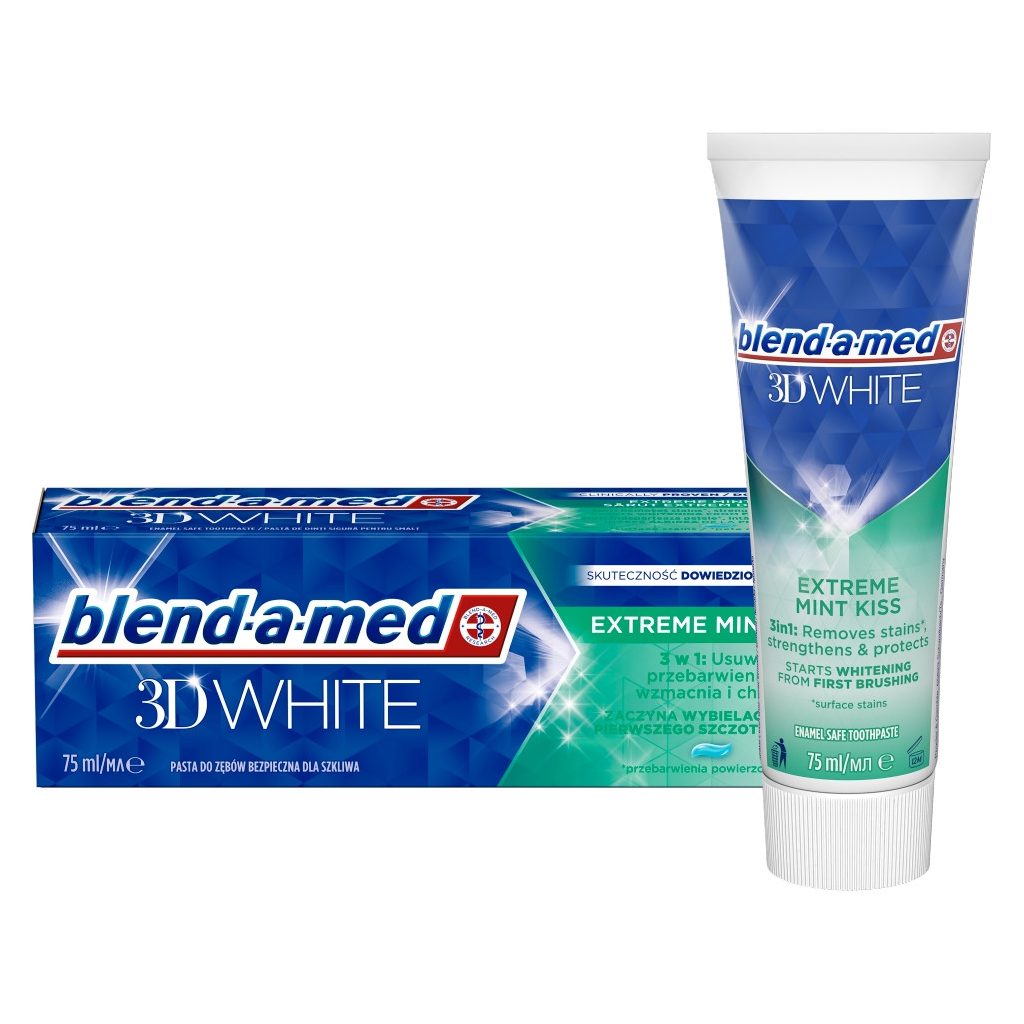 Blend-a-med 3D White Extreme Mint Kiss fogkrém 3x75 ml