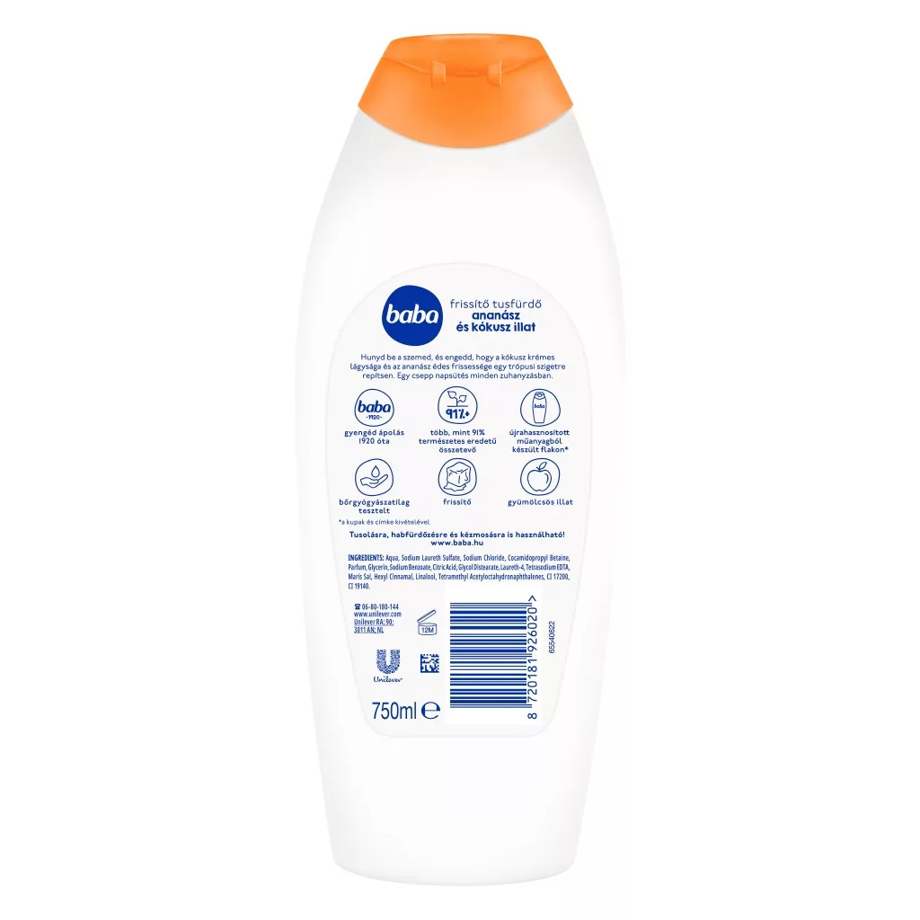 Baba tusfürdő trópusi limonádé kókusz és ananász (3x750 ml)