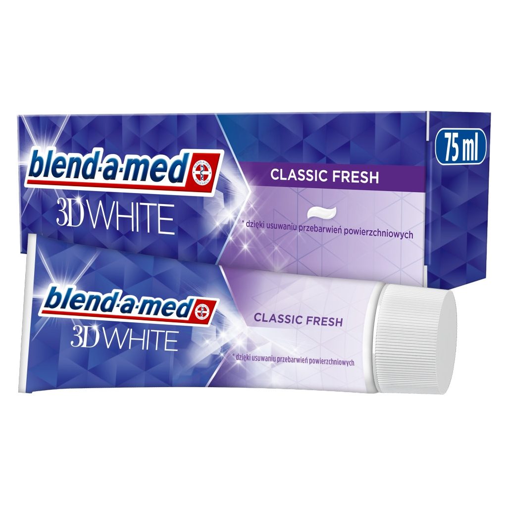 Blend-a-med 3D White Classic Fresh fogkrém 3x75 ml