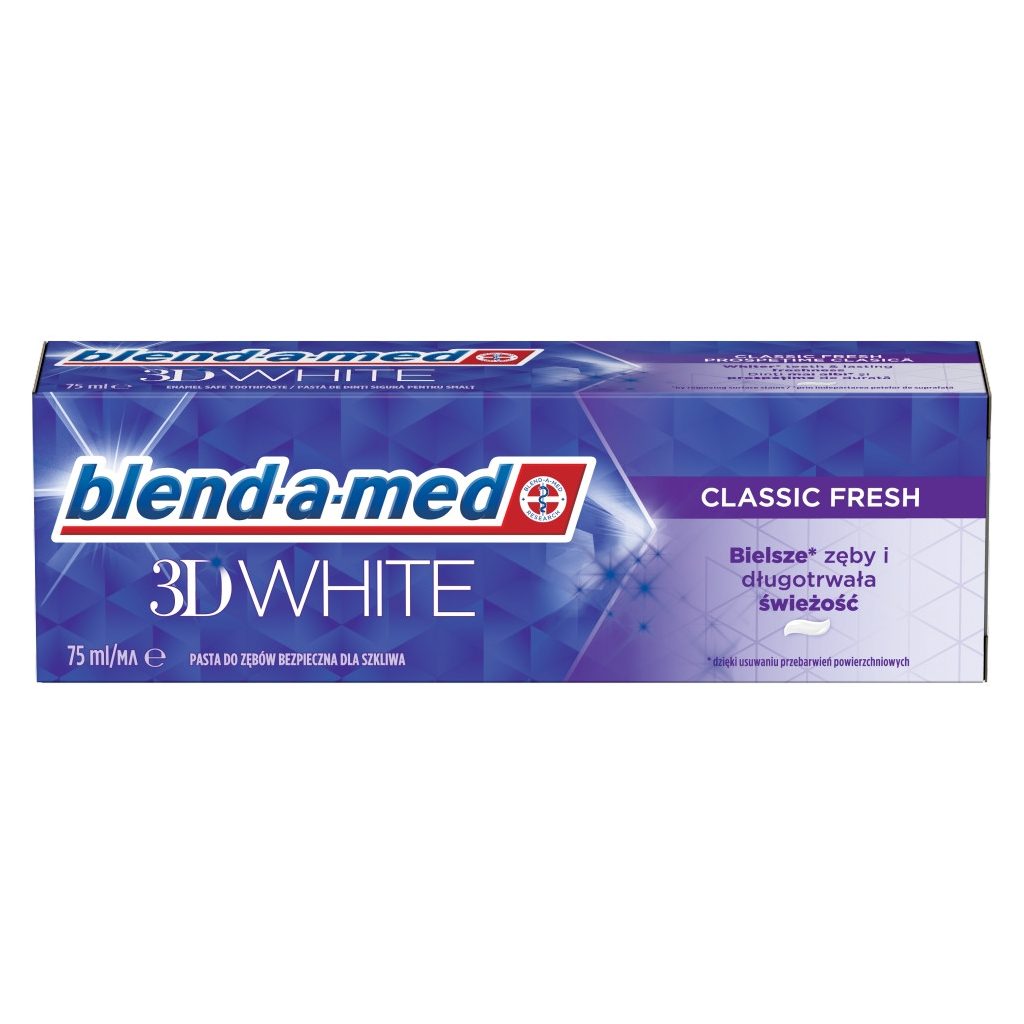 Blend-a-med 3D White Classic Fresh fogkrém 3x75 ml