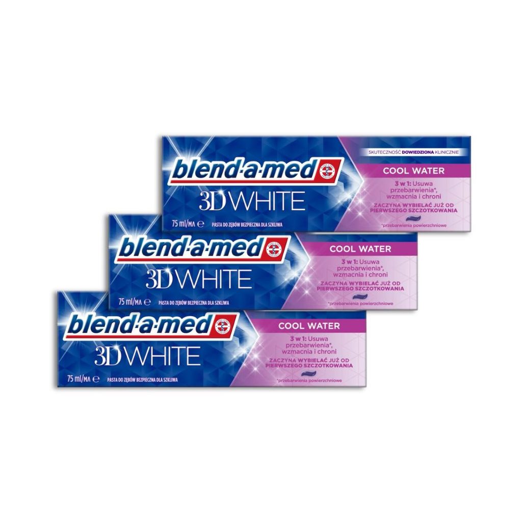 Blend-a-med CoolWater 3D White fogkrém 3x75 ml
