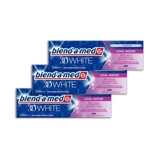 Blend-a-med CoolWater 3D White fogkrém 3x75 ml