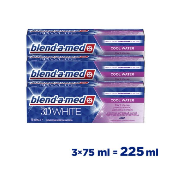 Blend-A-Med CoolWater 3D White fogkrém (3x75 ml)