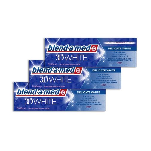 Blend-a-med 3D White Delicate White 3 az 1-ben fogkrém 3x75 ml