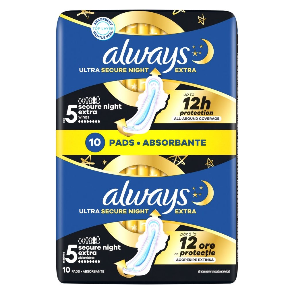Always Ultra Secure Night Extra egészségügyi betét (2x10 db)