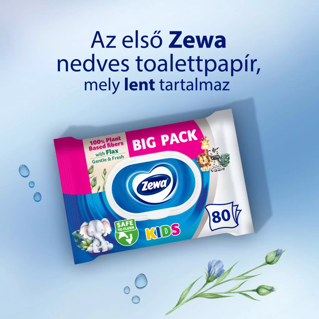 Zewa Kids nedves toalettpapír (3x80 db)