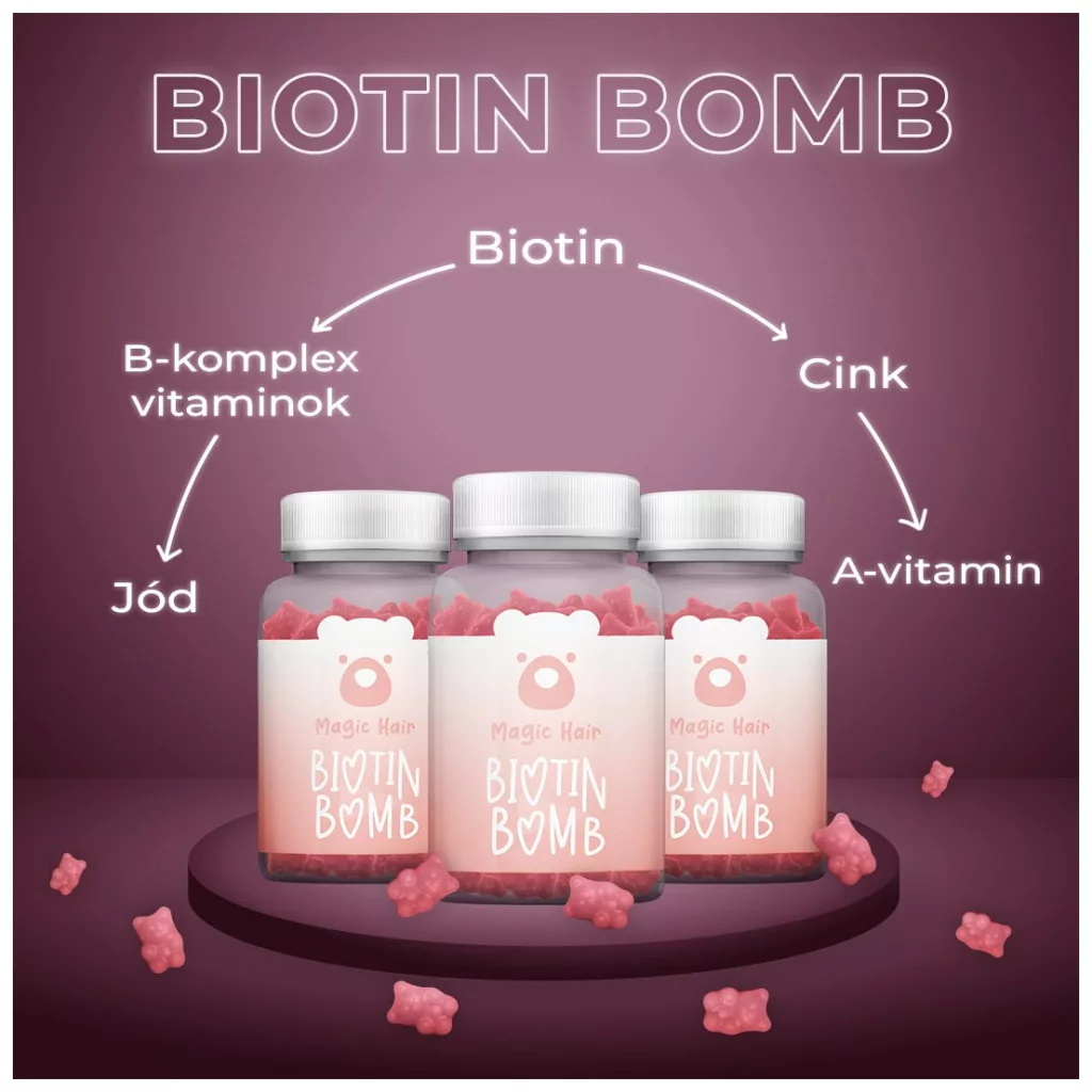 3 havi Magic Hair Biotin Bomb gumivitamin kúra csomag