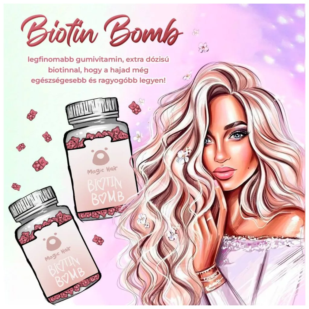 3 havi Magic Hair Biotin Bomb gumivitamin kúra csomag