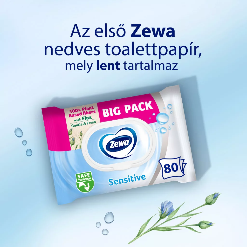 Zewa Sensitive nedves toalettpapír (3x80 db)