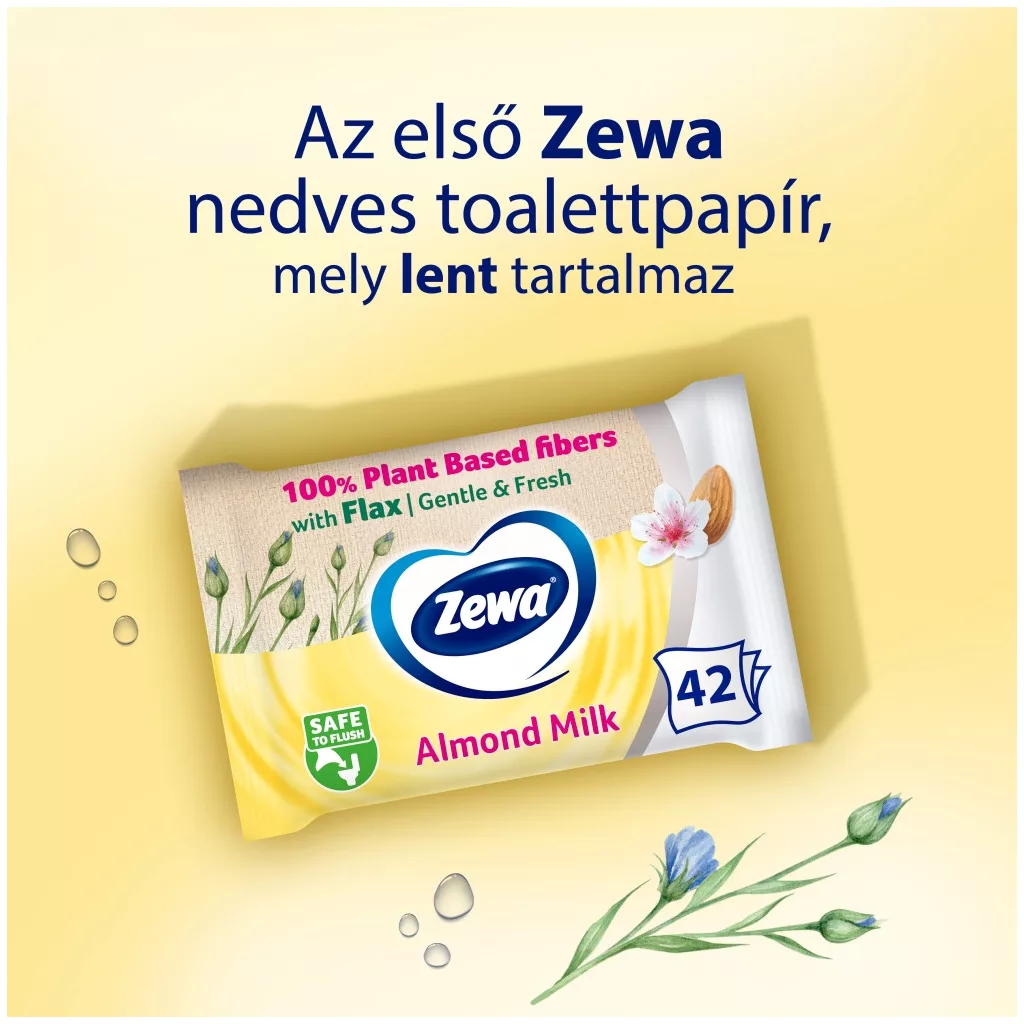 Zewa Almond Milk nedves toalettpapír (3x42 db)