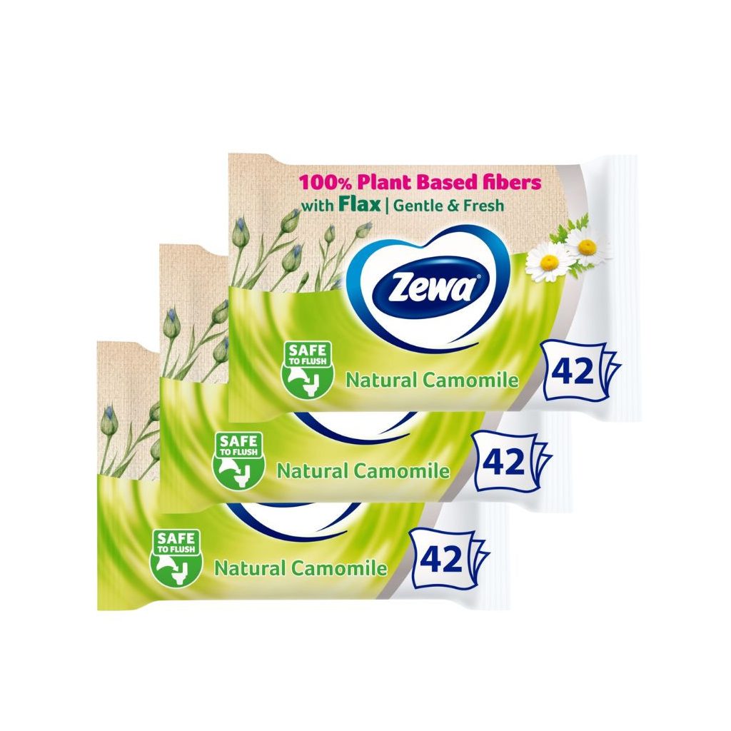 Zewa Natural Camomile nedves toalettpapír (3x42 db)