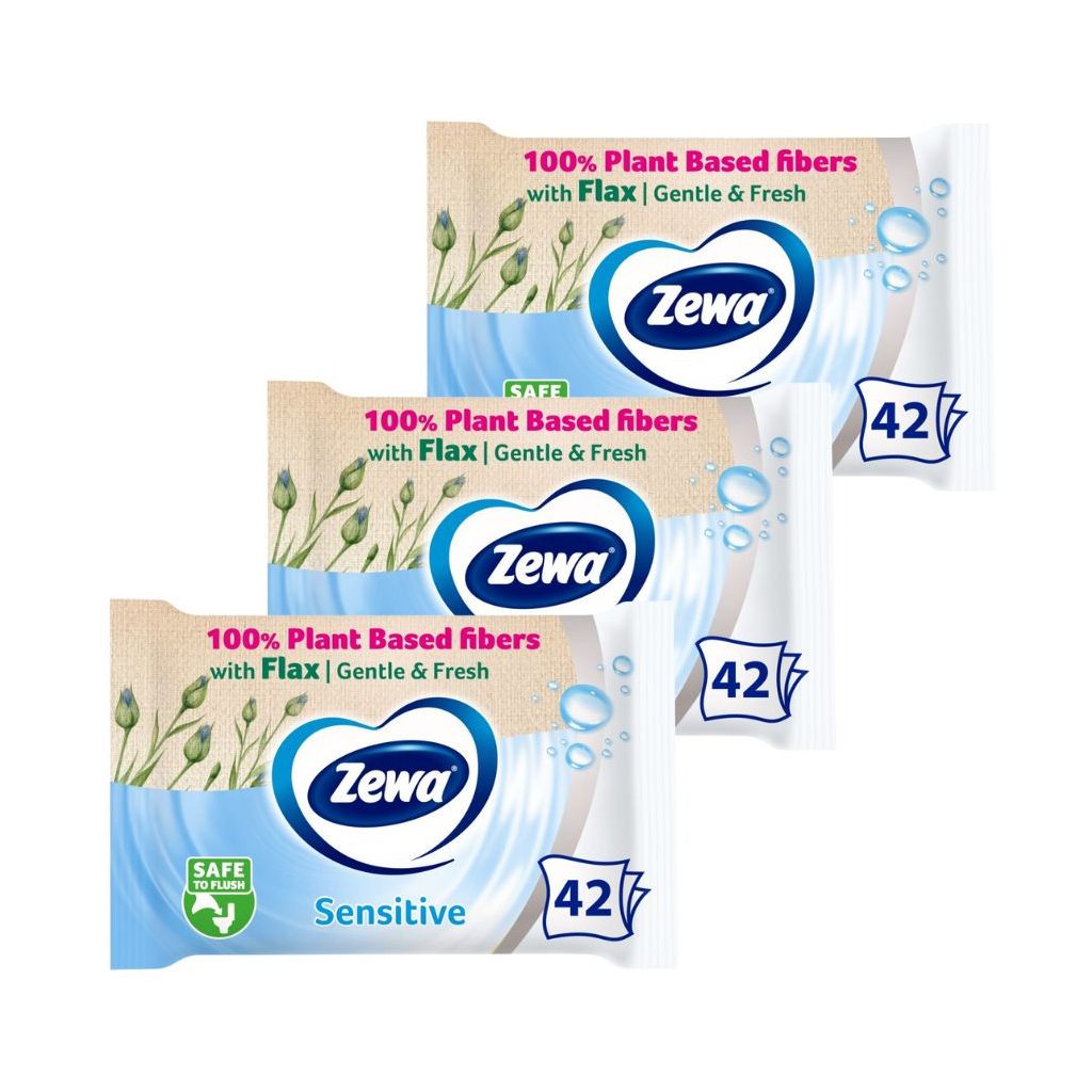 Zewa Sensitive nedves toalettpapír (3x42 db)