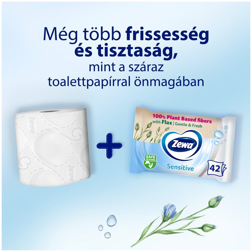 Zewa Sensitive nedves toalettpapír (3x42 db)